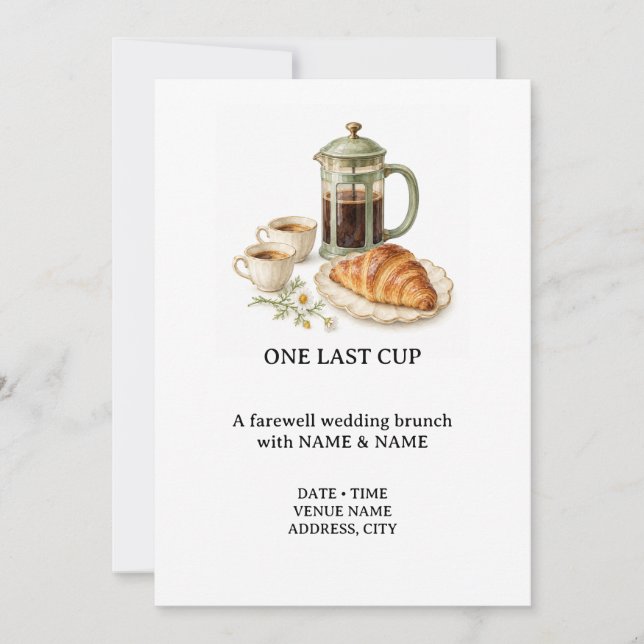 Convites Um Último Copo Brunch de Despedida de Casamento (Frente)