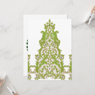 Convites um wallpaper verde e branco com designs de ornamen
