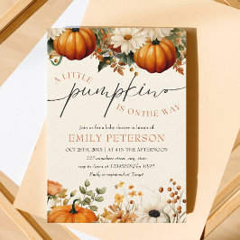 Convites Uma abóbora | Chá de fraldas de queda mínima moder