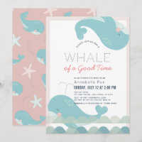 Uma baleia de um bom Chá de fraldas de garota rosa