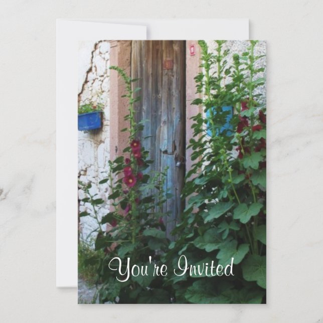 Convites Uma bela e rústica porta azul antiga em CRETE, Gré (Frente)