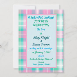 Convites uma bela jornada em xadrez de algodão doce lésbica