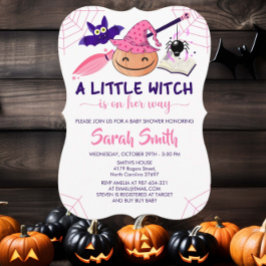 Convites Uma bruxa está a caminho do Chá de fraldas de Hall