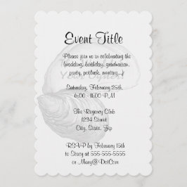 Convites Uma casca de ostras com o ditado "o mundo é o seu