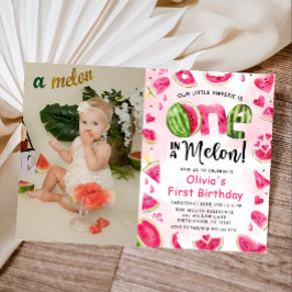 Convites Uma em um primeiro aniversario Melon Watermelon Fo