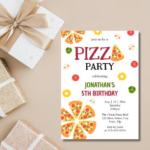 Convites Uma Fatia De Aniversário de criança De Festa De Pi