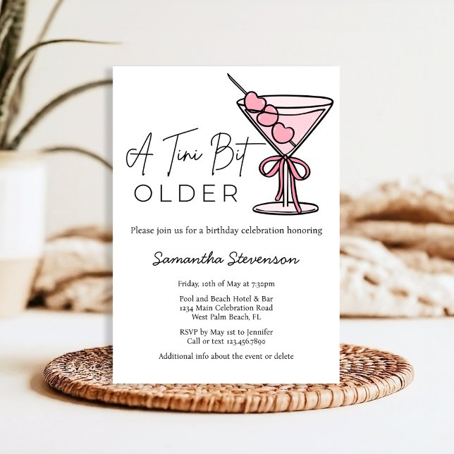 Convites Uma Festa de aniversário de Azeitonas Rosa Mais Ve (Criador carregado)