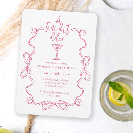 Convites Uma Festa de aniversário de borda ondulada cor-de-