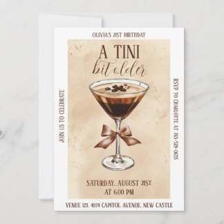 Convites Uma festa de aniversário de Espresso Martini um po