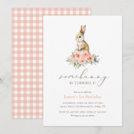 Convites Uma Festa de aniversário de Garota Floral Rosa Coe