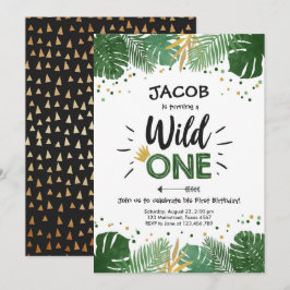 Convites Uma festa de aniversário Dourado selvagem dos