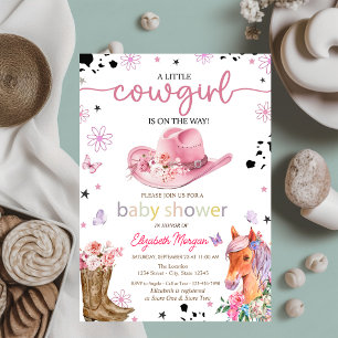 Convites Uma Festa de Bebê de Uma Pequena Vaqueirinha