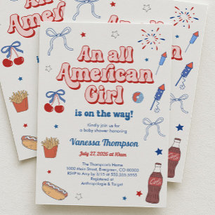 Convites Uma Festa de Bebê Típica Americana
