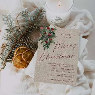 Convites Uma festa de Natal muito feliz, Dourada moderna