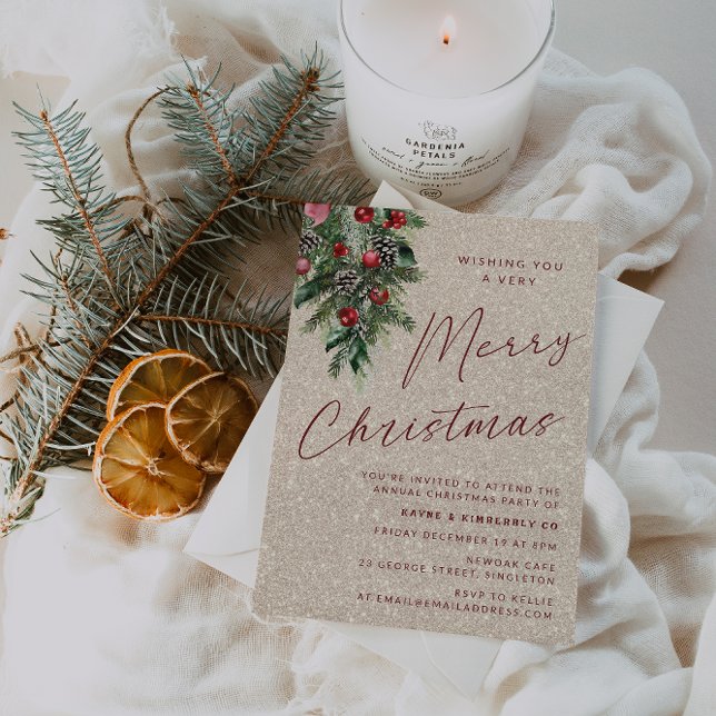 Convites Uma festa de Natal muito feliz, Dourada moderna (Criador carregado)