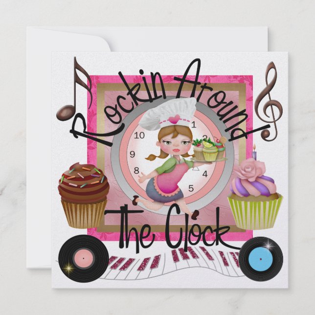 Convites Uma festa real do Rockin Cupcake - SRF (Frente)