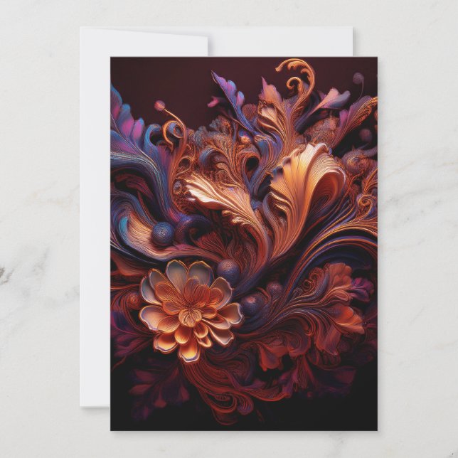 Convites Uma Flor de Espaço Colorido de Pinkish (Frente)