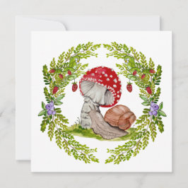 Convites Uma floresta colorida voa e um caracol