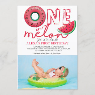 Convites Uma foto de aniversário de Melon