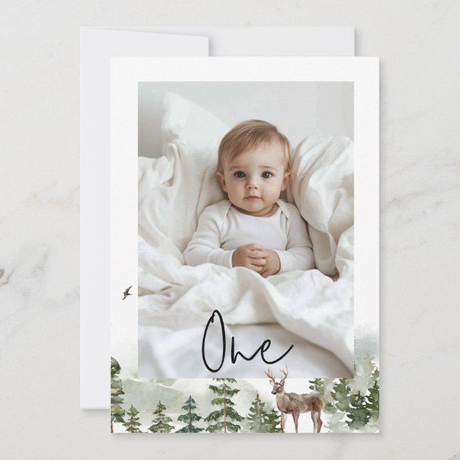 Convites Uma Foto | Meu primeiro ano | Personalizado (Verso)