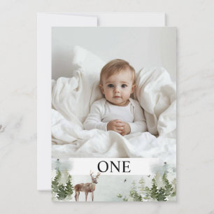 Convites Uma Foto Meu primeiro ano Personalizado