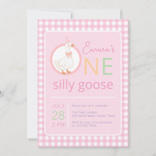 Convites Uma Garota de Chapéu de Festa Rosa Boba de Ganso F