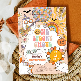 Convites Uma Ghoul Spooky Retro Halloween Primeiro Aniversá