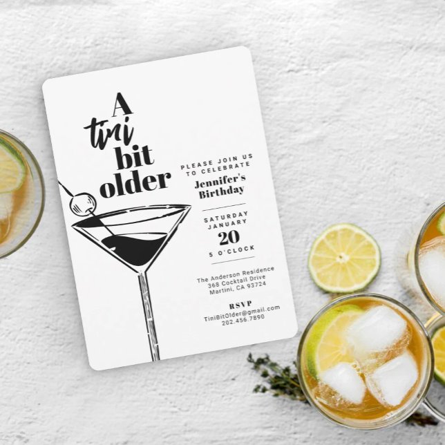 Convites Uma Ideia de Aniversário de Festa de Martini Branc (Criador carregado)