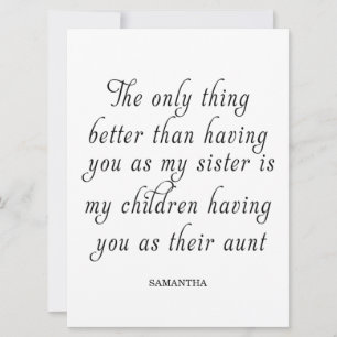 Convites Uma Irmã É Um Presente Para O Coração