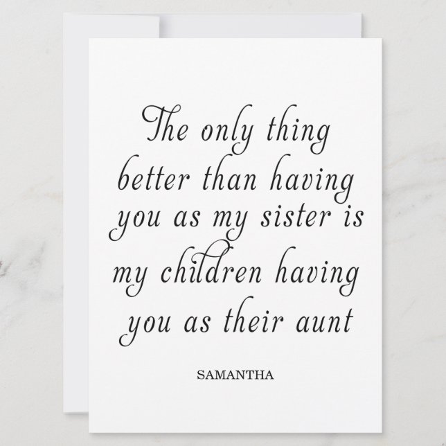 Convites Uma Irmã É Um Presente Para O Coração (Frente)