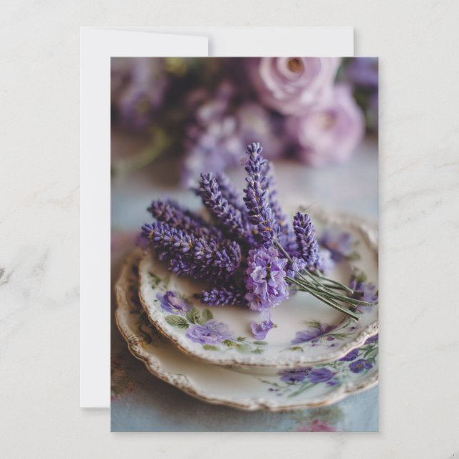 Convites Uma Lavanda De Amor | Violeta Suave (Frente)