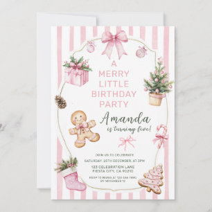 Convites Uma Menina de Aniversário de Natal Feliz Festa de 