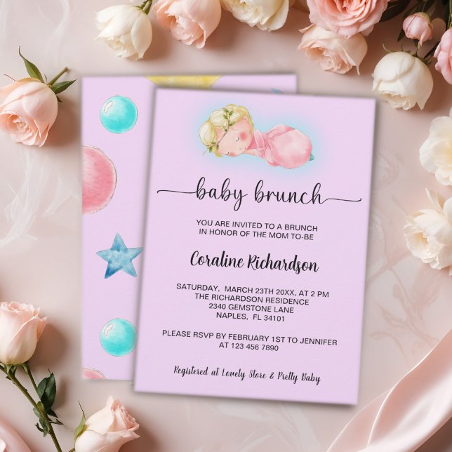 Convites Uma menina doce Baby Brunch (Criador carregado)
