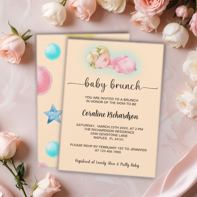 Convites Uma menina doce Baby Brunch (Criador carregado)