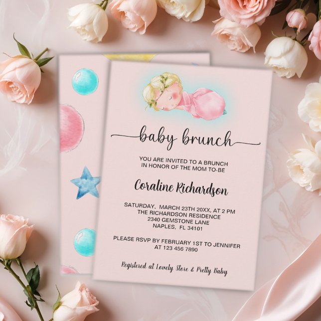 Convites Uma menina doce Baby Brunch (Criador carregado)