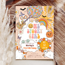 Uma Menina Spooky Retrora Halloween Primeiro Anive