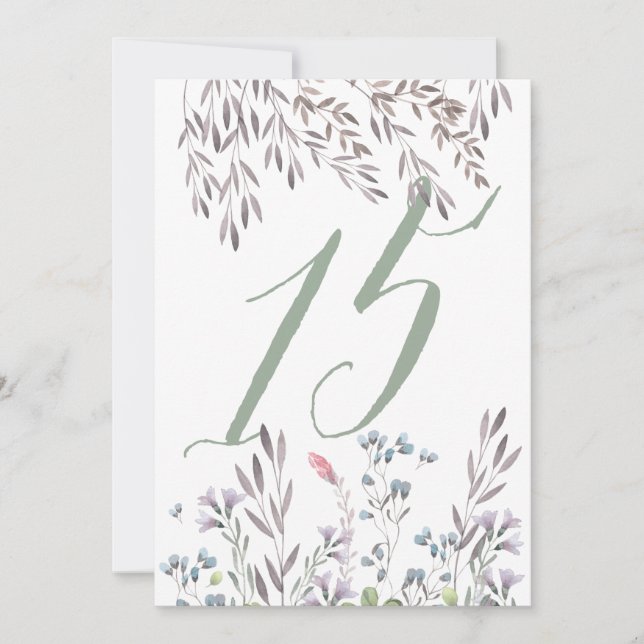 Convites Uma Mesa de Casamento com Flores Silvestres Nº 15  (Frente)