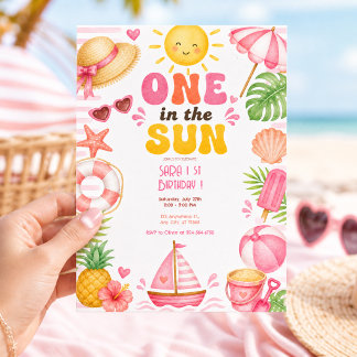 Convites Uma no Sol Aniversariante de Verão Fofo