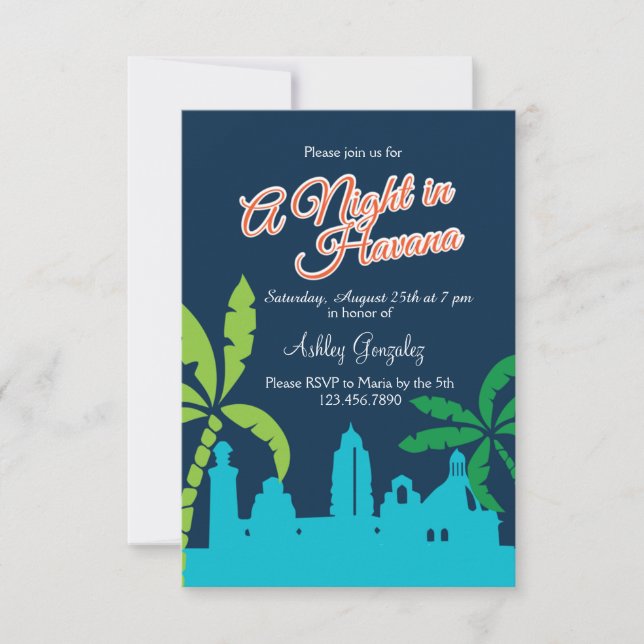 Convites Uma noite em Havana (Frente)