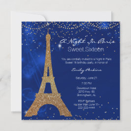 Convites Uma noite em Paris Doce Dezesseis