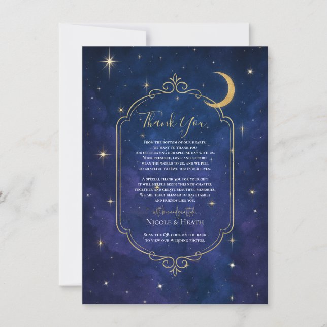 Convites Uma Noite Entre as Estrelas Céu Celestial Casament (Frente)
