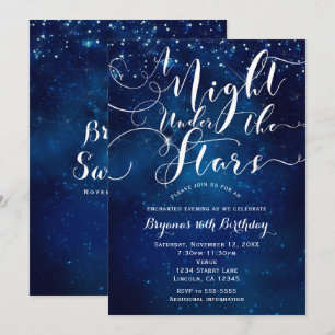 Convites UMA NOITE SOB AS ESTRELAS Céu Azul Estelar