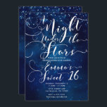 Convites UMA NOITE SOB AS ESTRELAS Starry Blue Sky Sweet 16<br><div class="desc">Personalize ambos os lados da maneira que quiser,  para qualquer evento.</div>