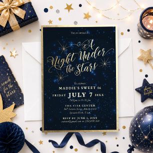 Convites Uma Noite Sob as Estrelas Sweet Sixteen