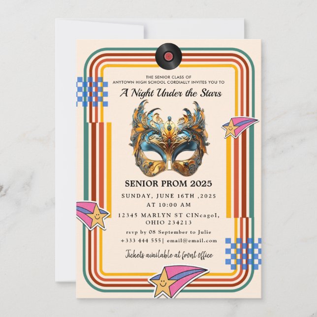 Convites Uma noite sob o Baile de formatura das estrelas (Frente)