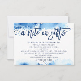 Convites UMA NOTA SOBRE GIFTS na moda marinho azul-aquarela