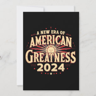 Convites Uma Nova Era de Grandeza Americana 2024 Trump Venc