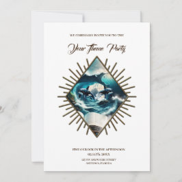 Convites Uma Orca Nadadora na onda.