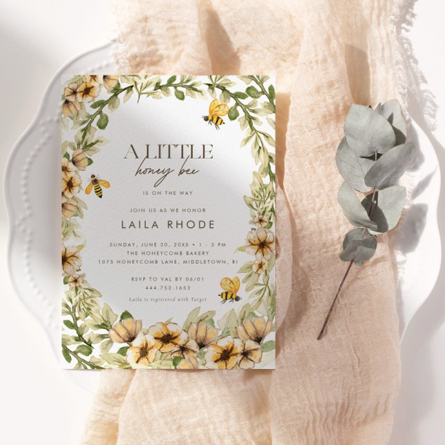 Convites Uma Pequena Abelha de Mel - Primavera Chá de frald (Criador carregado)