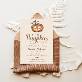 Convites Uma Pequena Abóbora Está A Caminho Da Festa De Chá